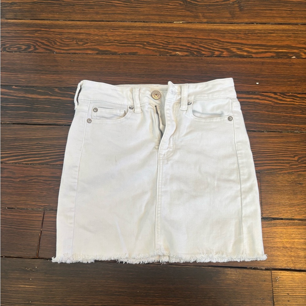American Eagle White Jean Skirt